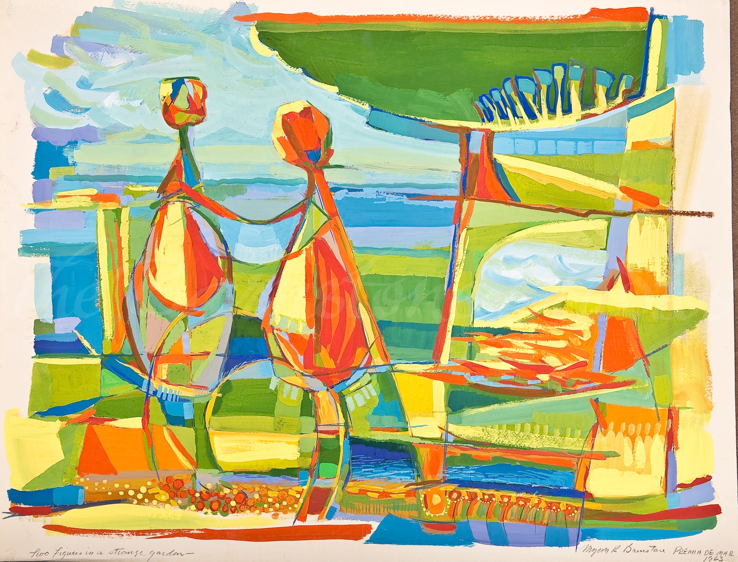 Two Figures in a Strange Garden (16" x 20" Print)